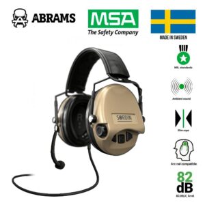 Активні навушники гарнітура MSA Sordin Supreme MIL CC Slim Headband 74338-05-S | Sand PVC