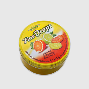 Льодяники Woogie Fine Drops зі смаком лайма та апельсина 175г