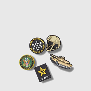 Прикраси Jibbitz™ Charms для взуття Crocs U.S. Army 5 Pack