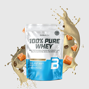 Протеїн BiotechUSA 100% Pure Whey 454 g | Caramel-cappuccino